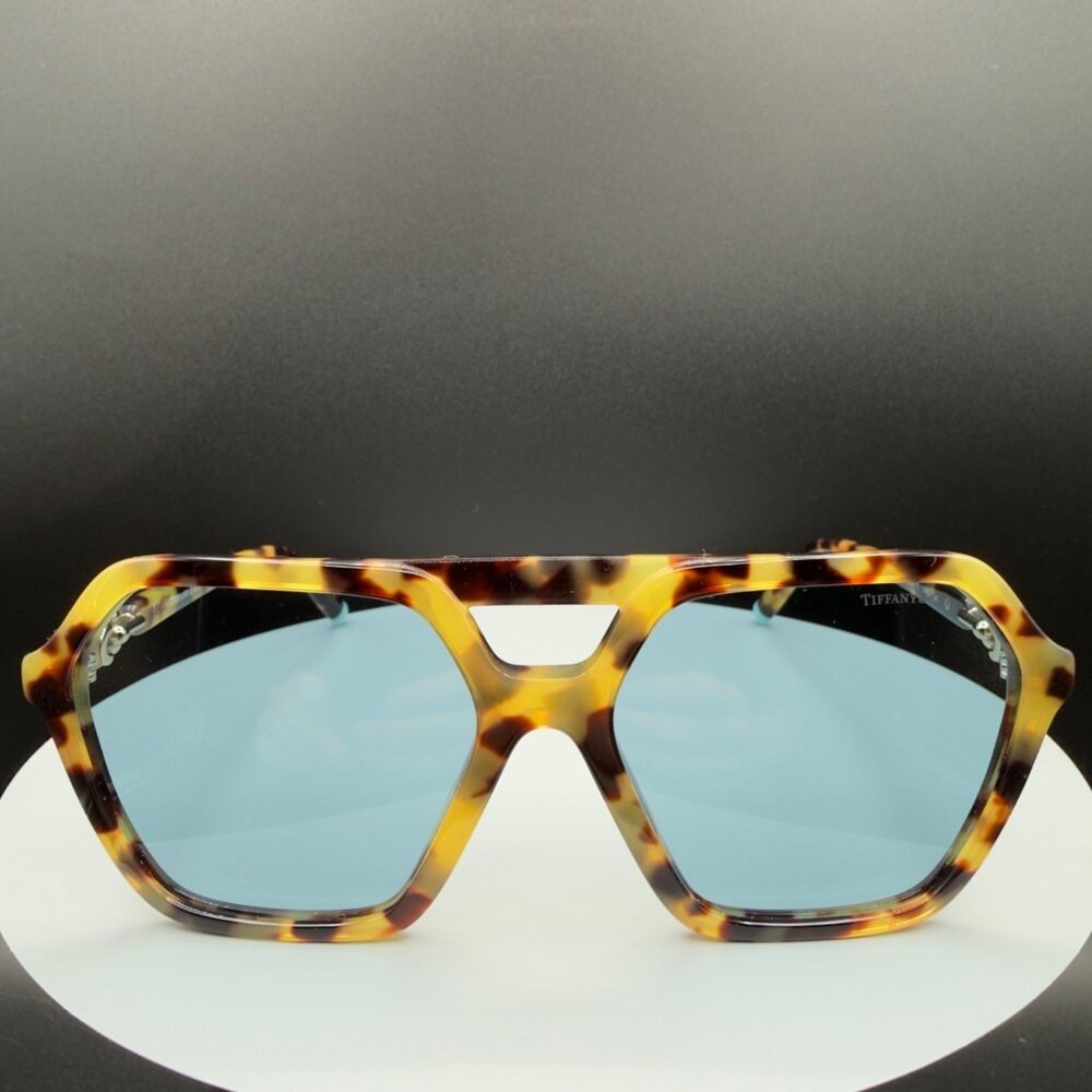 Tiffany TF 4198 80640 Yellow Havana Sunglasses Light Blue Lens 58 17 140 READ - Picture 2 of 16